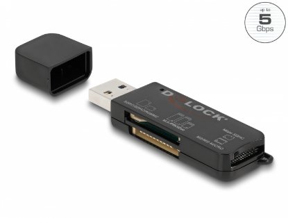 Čitač memorijskih kartica DELOCK za SD/MicroSD/MS, USB-A