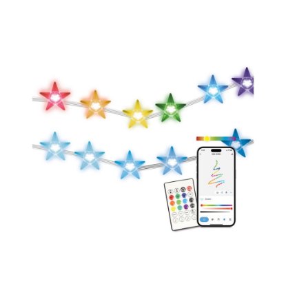 Dekorativna rasvjeta KSIX Star, 20 lumena, RGBIC, daljinski upravljač, 5m