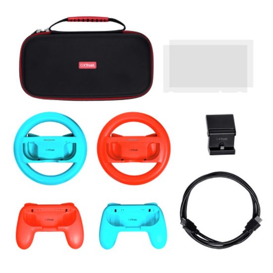 Set dodataka za Nintendo Switch TRUST GXT 1249, 7u1, torbica, punjač, zaštitno staklo, gripovi