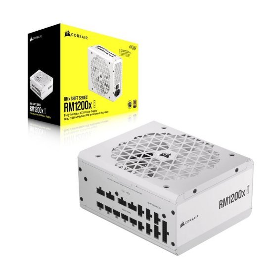 Napajanje 1000W CORSAIR RM1200X Shift, ATX v3.1, 140mm vent., 80+ Gold, modularno, bijelo