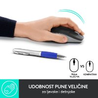 Miš LOGITECH M190, optički, bežični, 1000dpi, crno-sivi