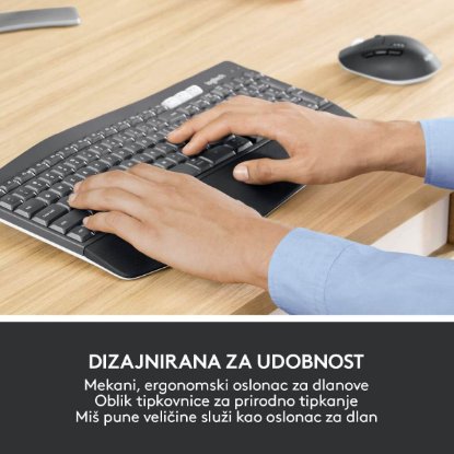 Tipkovnica + miš LOGITECH MK850 Wireless Desktop, bežična, crna, Unifying receiver USB