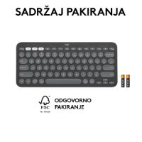 Tipkovnica LOGITECH Pebble Keys 2 K380S, BT, kompaktna, crna