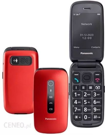 Klasični mobitel PANASONIC KX-TU550EXR, flip, preklopni, crveni