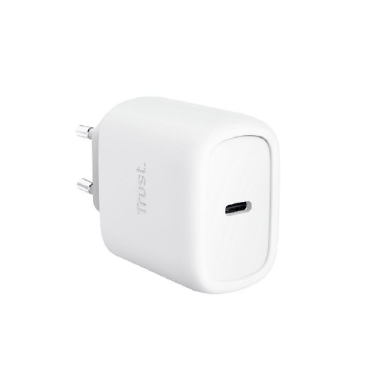 Kućni punjač TRUST Maxo, USB-C, 45W, GaN, bijeli