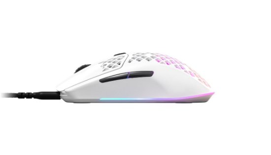 Miš STEELSERIES Aerox 3 2022 Edition, optički, RGB, 8500 CPI, bijeli, USB