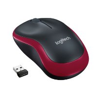 Miš LOGITECH M185, optički, bežični, 1000dpi, crno-crveni