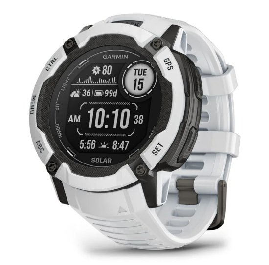 Pametni sat GARMIN Instinct 2X Solar, HR, GPS, multisport, bijeli/bijeli