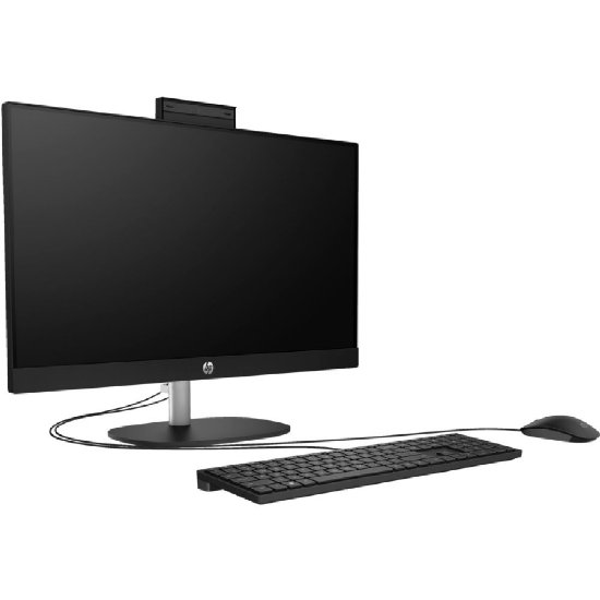 Računalo AiO HP 24-cr0048ny / 23,8" FHD IPS, Ryzen 5 7520U, 16GB, 512GB SSD, AMD Radeon Graphics, WiFi, tipkovnica, miš, bez OS, crno