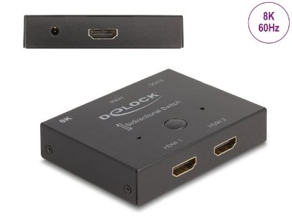 Razdjelnik DELOCK, HDMI 2-1 switch, 8K 60Hz