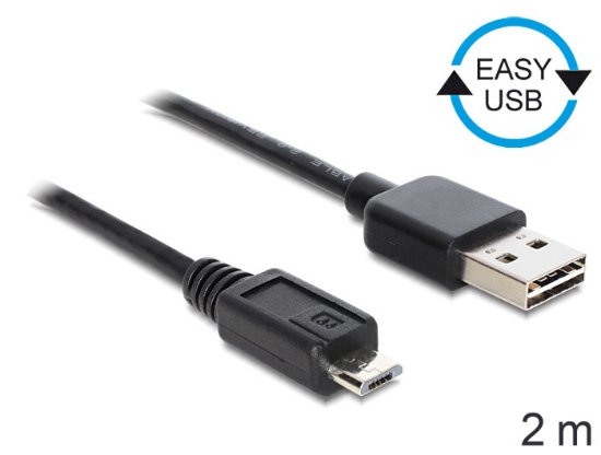 Kabel DELOCK, USB-A 2.0 (M) na micro USB-B (M), EASY USB, 2m