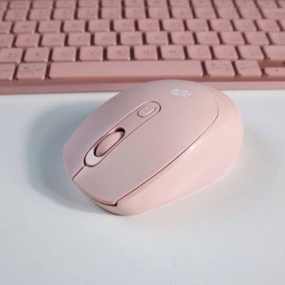 Miš OCTIO M302W, optički, bežični, 1600dpi, rozi