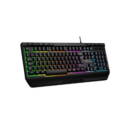 Tipkovnica EPOCH Tethys, Rainbow, membranska, crna, UK/HR layout, USB