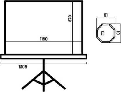 Platno za projektor OVERMAX Tripod Screen 60, 116 x 87 cm, stalak