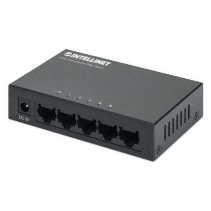 Switch INTELLINET 523301, 10/100 Mbps, 5-port, metalno kućište, kabel Cat5e 0,5m