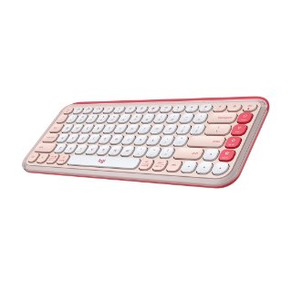 Tipkovnica LOGITECH POP Icon Keys, bežična, US Layout, BT, rozo-bijela