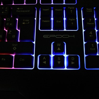 Tipkovnica EPOCH Tethys, Rainbow, membranska, crna, UK/HR layout, USB