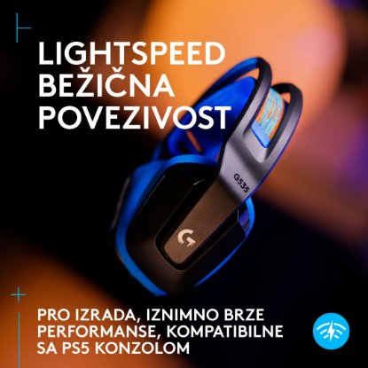 Slušalice LOGITECH Gaming G535 Lightspeed, bežične, crno-plave