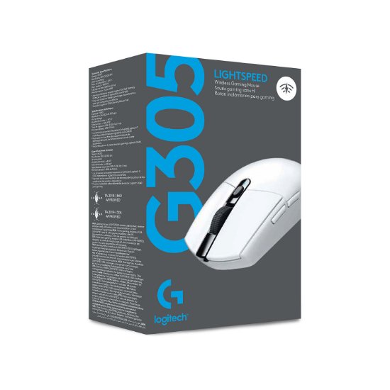 Miš LOGITECH Gaming G305 Lightspeed, bežični, optički, 12000dpi, bijeli, USB