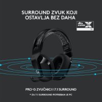 Slušalice LOGITECH Gaming G733 Lightspeed, RGB, bežične, crne