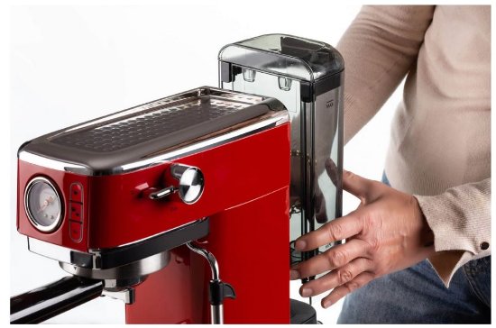Aparat za kavu ARIETE Moderna 1381/13, NARROW, 1300 W, 15 bara, 1,1 l, crveni