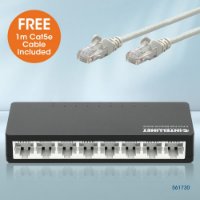 Switch INTELLINET 561730, 10/100 Mbps, 8-port, plastično kućište, kabel Cat5e 1m