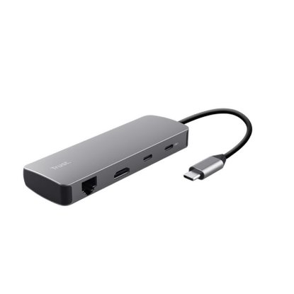 Docking station TRUST Dalyx, 8 u 1, USB-C na 2x USB 3.1, 2xUSB-C, HDMI, LAN, Card Reader