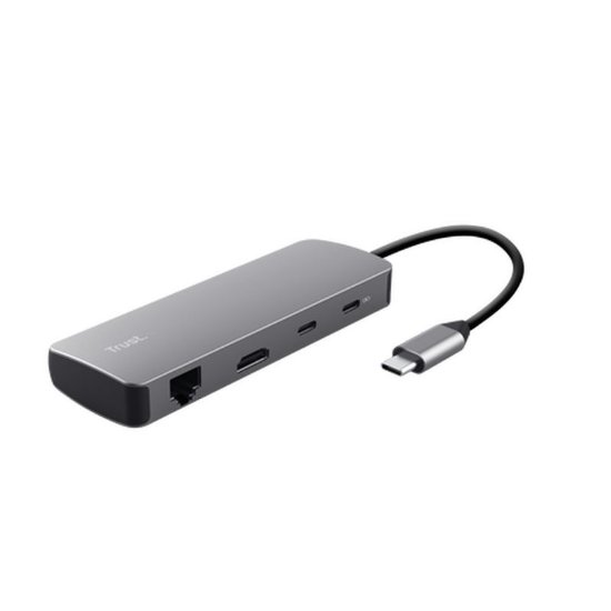 Docking station TRUST Dalyx, 8 u 1, USB-C na 2x USB 3.1, 2xUSB-C, HDMI, LAN, Card Reader