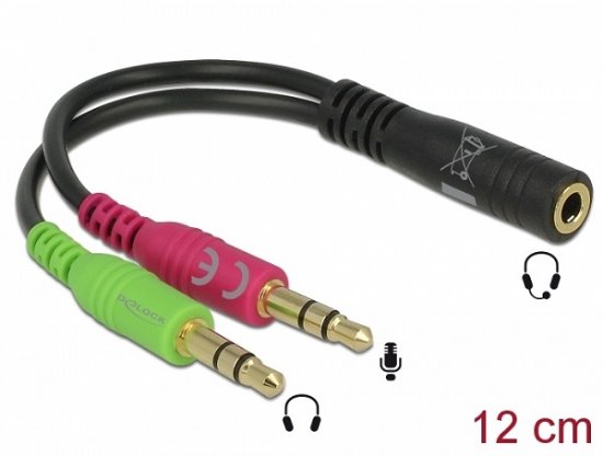 Adapter DELOCK, audio jack 2x 3.5mm (M) na 3.5mm (Ž) (mikrofon + audio)