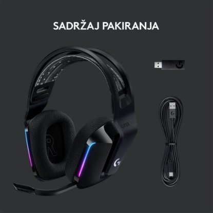 Slušalice LOGITECH Gaming G733 Lightspeed, RGB, bežične, crne