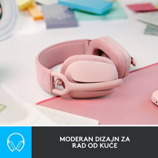 Slušalice LOGITECH Zone Vibe 100, bežične, BT, roze