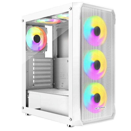 Kućište BIT FORCE SWAN ARGB-4, MIDI, ATX, RGB, bijelo, window, bez napajanja