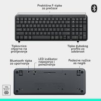 Tipkovnica + miš LOGITECH MK250 Compact Bluetooth Combo, bežična, crna