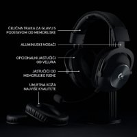 Slušalice LOGITECH Gaming G PRO X, 7.1, bežične, crne