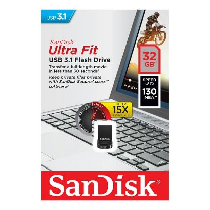 Memorija USB 3.1 FLASH DRIVE 32GB, SANDISK Ultra Fit SDCZ430-032G-G46, crni