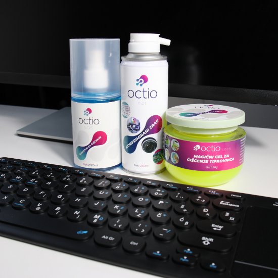 Sredstvo za čišćenje OCTIO S05, za ekrane, krpica, sprej, 200ml