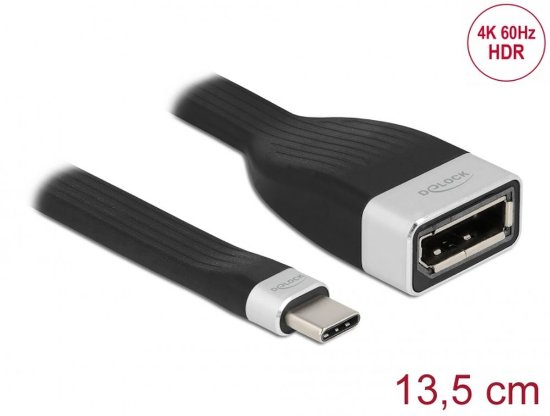 Kabel DELOCK, USB-C (M) na DisplayPort (Ž), DP Alt, 4k, 60 Hz, 13.5cm