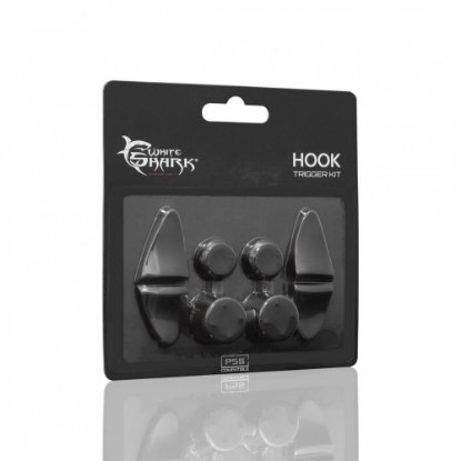 Silikonski nastavci WHITE SHARK Hook, za PS5 gamepad, crni