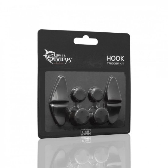 Silikonski nastavci WHITE SHARK Hook, za PS5 gamepad, crni