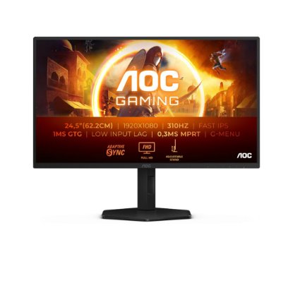 Gaming monitor 24,5" AOC 25G4SXU, FHD, IPS, 180Hz, 1ms, 400cd/m2, G-Sync, FreeSync, pivot, crni