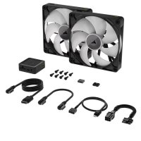 Ventilator CORSAIR iCUE LINK RX140 RGB, PWM, 140mm, 1700 okr/min, Dual Pack, crni
