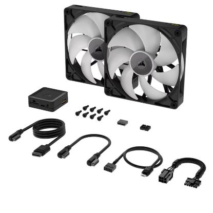 Ventilator CORSAIR iCUE LINK RX140 RGB, PWM, 140mm, 1700 okr/min, Dual Pack, crni