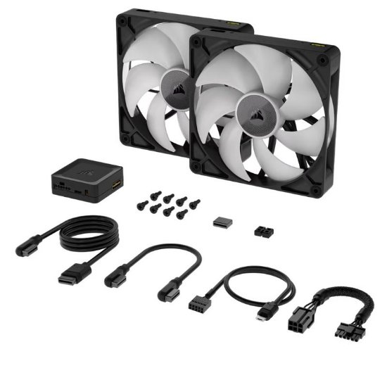 Ventilator CORSAIR iCUE LINK RX140 RGB, PWM, 140mm, 1700 okr/min, Dual Pack, crni