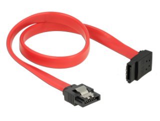 Kabel DELOCK, interni SATA, 6Gb/s, 30cm, kutni, crveni