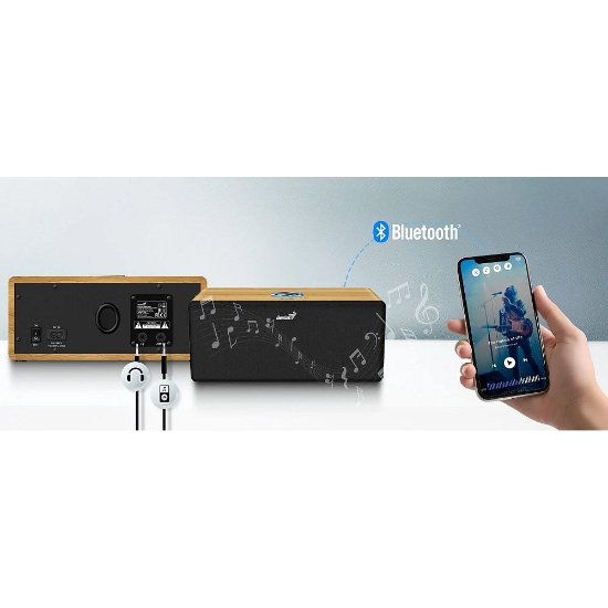 Zvučnik GENIUS SP-HF505BT, 20W, Bluetooth, drveni, tamno-smeđi