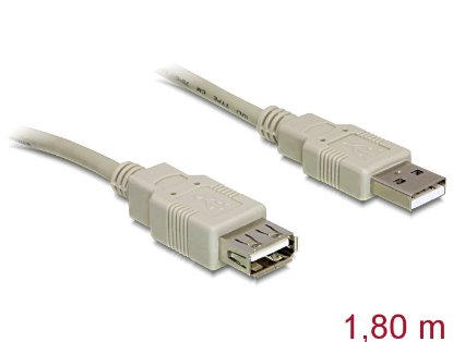 Kabel DELOCK, USB 2.0, USB-A (M) na USB-A (Ž), produžni, 1.8m