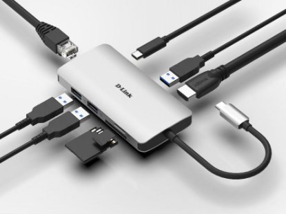 Docking station D-LINK DUB-M810, USB-C na 3x USB 3.0, 1x USB-C, HDMI, LAN, SD čitač kartica, za laptop
