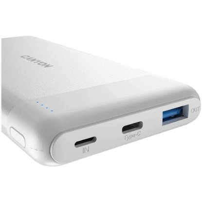 Mobilni USB punjač CANYON PB-1009, 10000 mAh, PD, QC3.0, bijeli