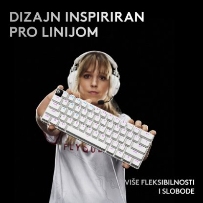Tipkovnica LOGITECH Pro X 60 LIGHTSPEED, mehanička, bežična, RGB, bijela
