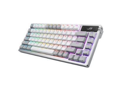 Tipkovnica ASUS ROG Azoth, RGB, mehanička, ROG NX Red switch, bežična, US Layout, bijela, USB